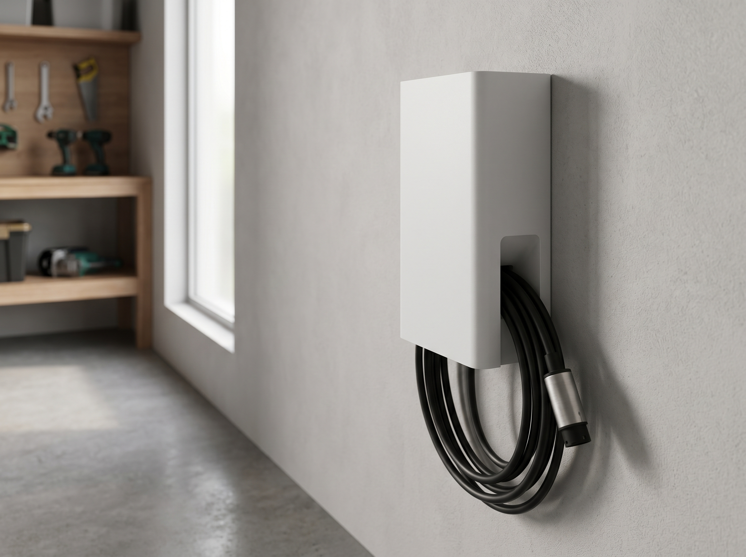 Tesla — Tesla wall charger, set up